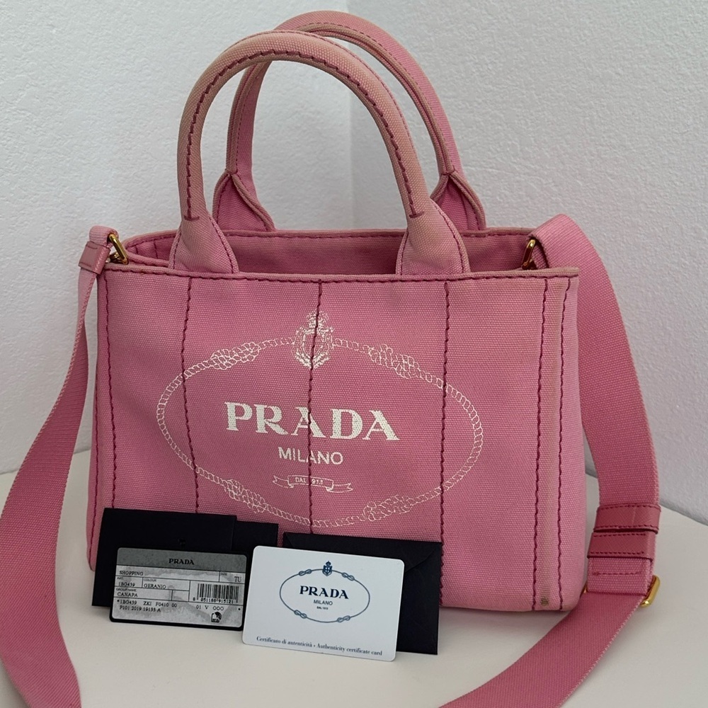 💯Authentic Prada  Canapa Pink Tote Bag🍀 - Picture 16 of 16